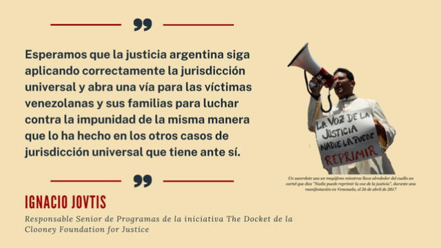 Crímenes en Venezuela que denunció la fundación de George Clooney ante la justicia Argentina | crímenes de lesa humanida