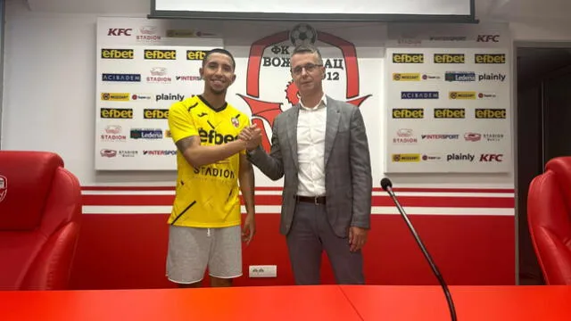 Foto de la presentación de Rodrigo Vilca al FK Voždovac. Foto: Voždovac   