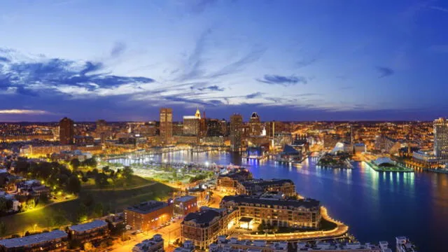  Baltimore es la ciudad más poblada del estado de Maryland y recibe su nombre por el Lord Baltimore de la Cámara Irlandesa de los Lores y fundador de la colonia británica de Maryland. Foto: Visit the USA    