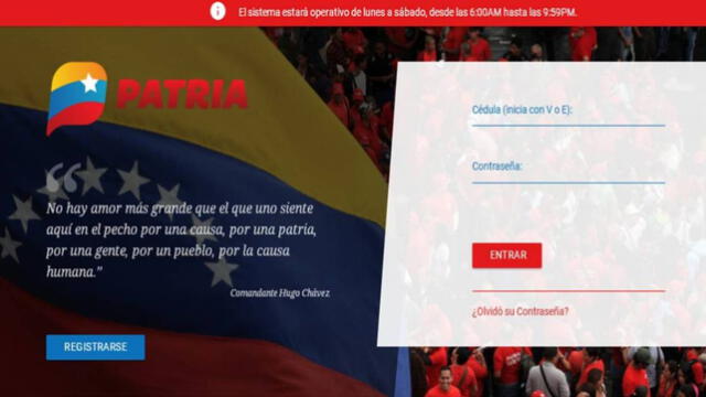 El Sistema Patria, la plataforma por la cual se entregan los subsidios en Venezuela. Foto: Diario AS   