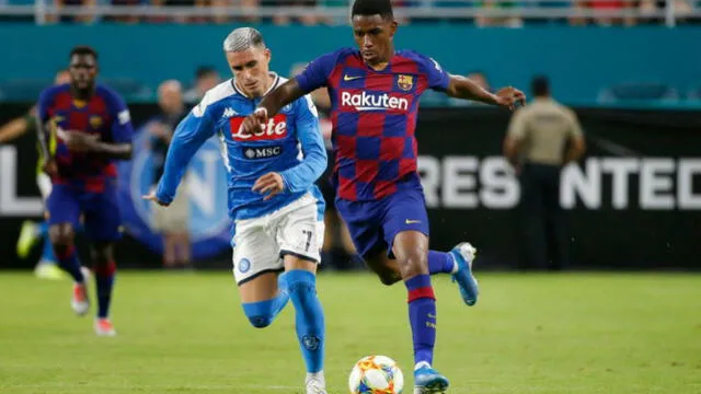 Junior Firpo tuvo un breve paso por el Barcelona de España, equipo con el que jugó LaLiga y la Champions League. Foto: AFP.   