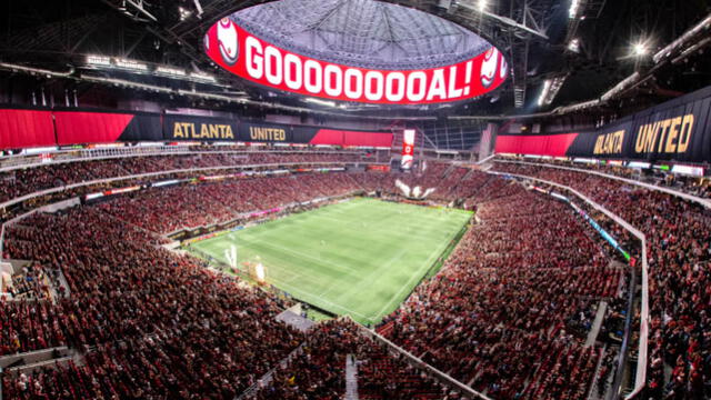  Argentina y Canadá juegan en el Mercedes Benz Stadium de la ciudad de Atlanta. Foto: MLS en Español.    
