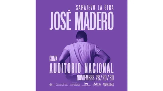 José Madero anuncio fechas para concierto en la CDMX. Foto: Instaram jose_madero   