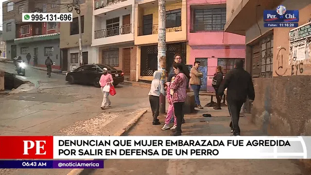 Vecinos se mostraron incómodos por lo sucedido con la joven embarazada. Foto: Captura América Televisión   