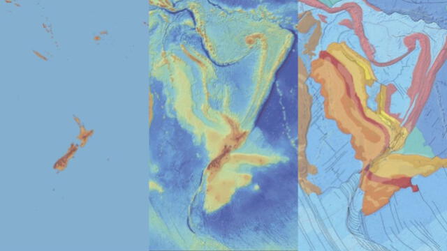  El mapa de Zelandia revela la totalidad del continente sumergido. Foto: GNS Science   