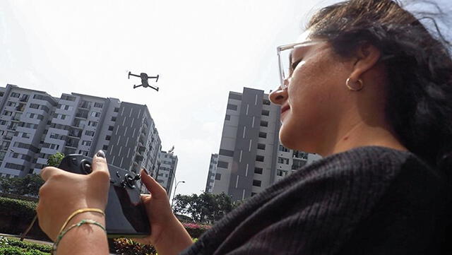  Operar un dron en zona urbana. Foto: MTC   