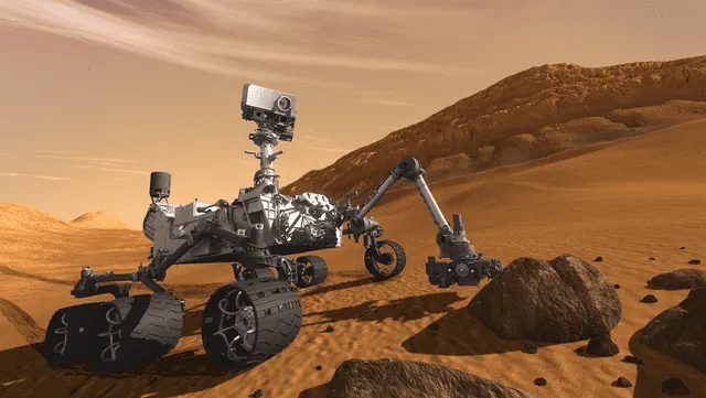 El rover Curiosity es un vehículo de exploración espacial diseñado y enviado por la NASA para estudiar la superficie de Marte. Foto: NASA 