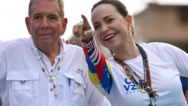  María Corina Machado y González Urrutia lideran la oposición en Venezuela. Foto: AFP   