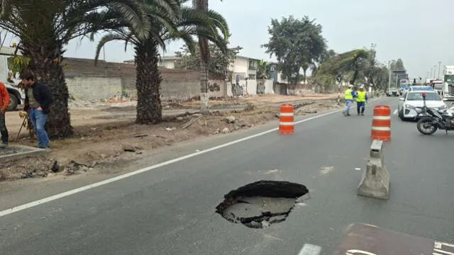 Zona afectada en la vía Evitamiento. Foto: Lima Expresa   