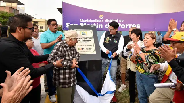 Inauguran renovación de avenida Tupac Amaru en SMP. Foto: Difusión Inauguran renovación de avenida Tupac Amaru en SMP. Foto: Difusión