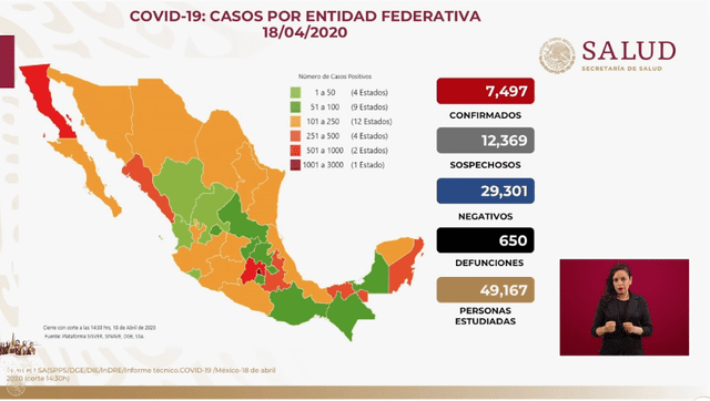 Casos coronavirus en México. Foto: Captura.