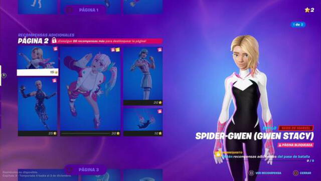 Así luce la skin de Spider-Gwen sin capucha en Fortnite. Foto: Vandal