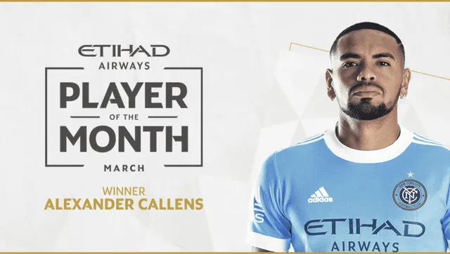 Alexander Callens es el jugador del mes de marzo en New York City Football Club. Foto: Web de New York City Football Club