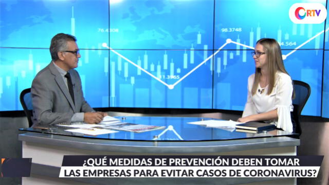 Michele Durand, laboralista del Estudio Alcázar, Rebaza y De las Casas en RTV Economía, conducido por Rumi Cevallos. Foto: Captura.