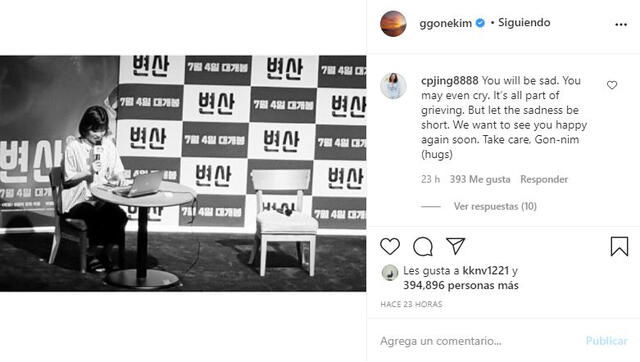 Kim Go Eun sobre la muerte de Park Ji Sun. Foto: Captura Instagram
