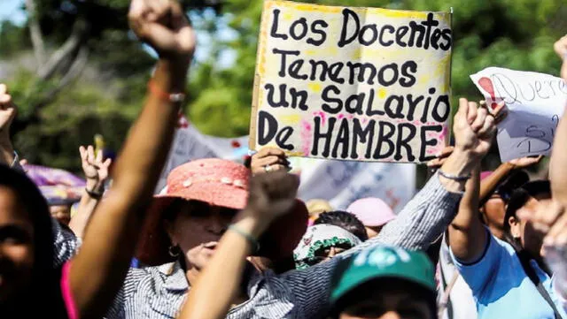  En el mes de enero, se realizaron varias protestas por el 'injusto' salario que recibían los docentes en Venezuela. Foto: El Nacional   