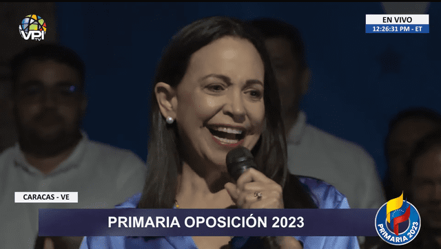 María Corina Machado se enfrentará a Nicolás Maduro en las elecciones del 2024. Foto: VPITV