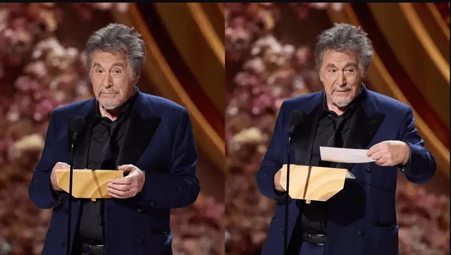 Al Pacino fue tendencia mundial luego de anunciar la mejor película en los Oscar 2024, pero sin mencionar a los nominados. Foto: Hipertextual   