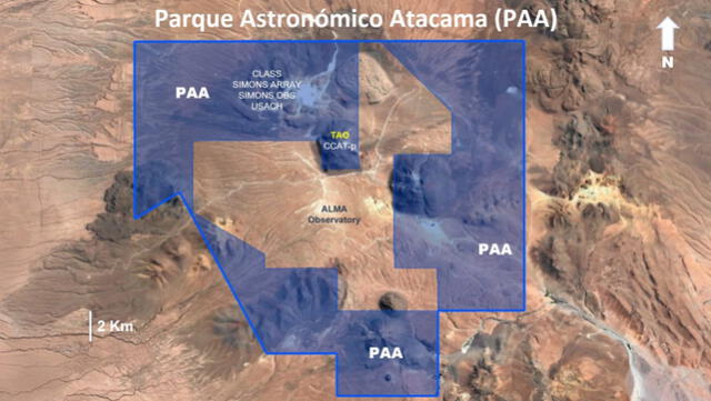  <br>El Parque Astronómico Atacama (PAA) es un territorio de aproximadamente 360 kilómetros cuadrados de superficie. Foto: PAA   