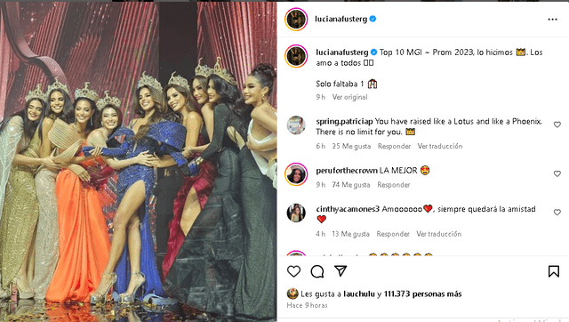 Luciana Fuster hizo muchas amigas y contactos durante su reinado del Miss Grand International. Foto: Instagram. 