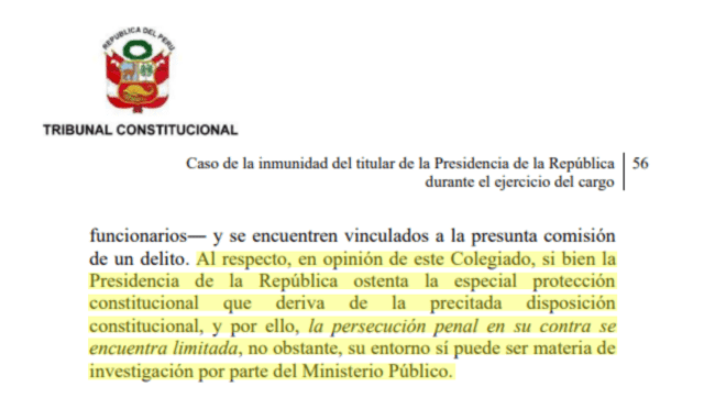  Fallo del TC fue claro. Personas cercanas al presidente de la República pueden ser investigados por la Fiscalía. Foto: difusión   