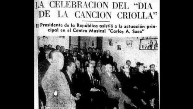  Primera celebración del Día de la Canción Criolla, en Barrios Altos. Foto: Andina   