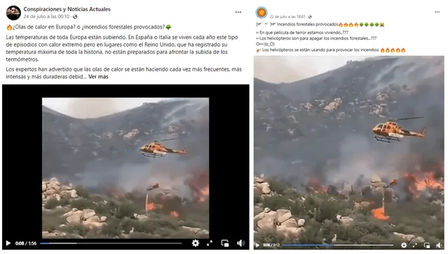 Publicaciones que han compartido el video viral en redes sociales. Foto: captura LR/Facebook