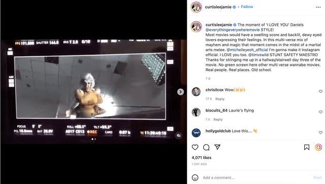 Jami Lee Curtis ataca el uso de tecnología digital en los filmes de Marvel. Foto: Instagram/@curtisleejamie