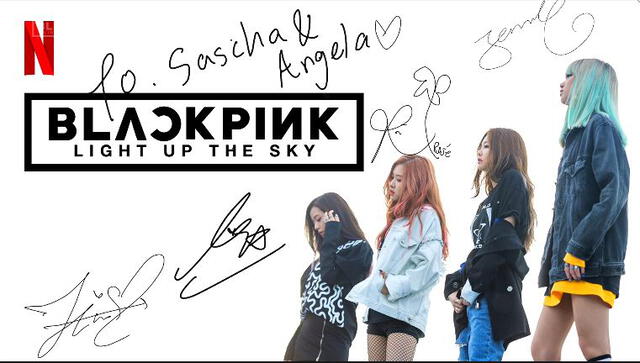Firmas de Jennie, Jisoo, Rosé y Lisa en el evento por el estreno de ‘BLACKPINK: Light up the sky’ en Netflix. Captura: YouTube / Netflix