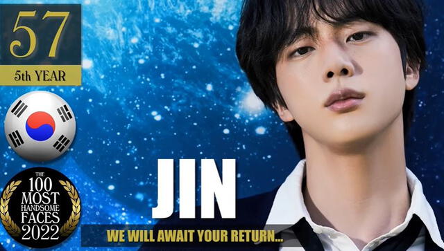 Jin en el ranking de los rostros más bellos del 2022. Foto: TC Candler