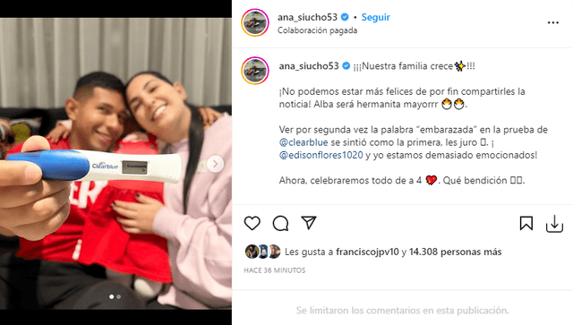  Edison Flores y Ana Siucho tendrán un segundo bebe. Foto: @anasiucho/Instagram<br><br>  