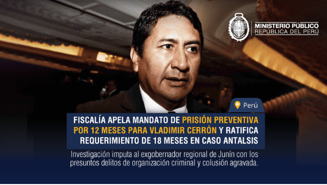 Ministerio Público sostiene que el exgobernador integraba una presunta organización criminal. Foto: Fiscalía.   