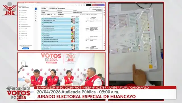 Recuento de votos de JEE Huancayo Recuento de votos de JEE Huancayo