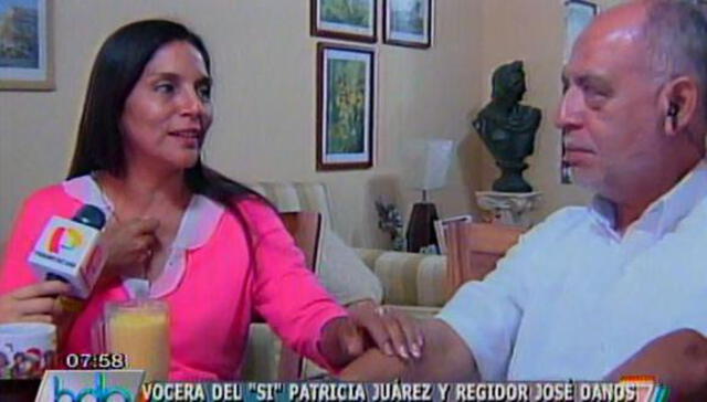 Los esposos Juárez y Danós. Foto: captura de pantalla de canal 5.