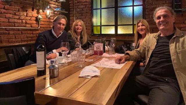 Ricardo Gareca compartió una cena con Oscar Ruggeri. Fuente: Instagram Oscar Alfredo Ruggeri