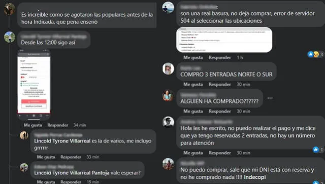 Comentarios en la cuenta de Facebook de Joinnus. Foto: captura