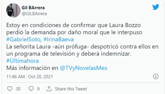 Justicia mexicana falló contra Laura Bozzo. Foto: captura de Twitter/Gil Barrera