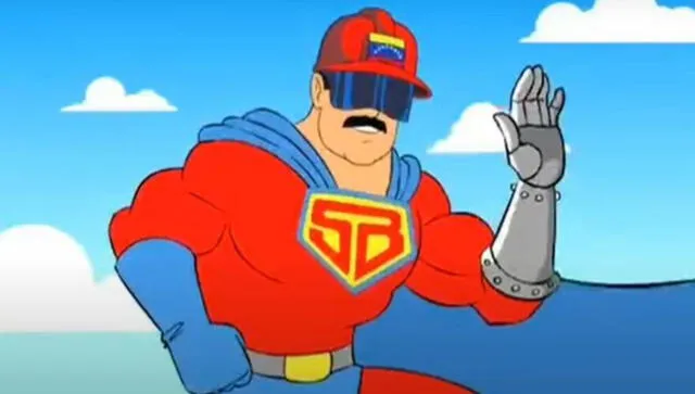 La animación de "Super Bigote" es transmitido por la cadena de televisión estatal venezolana (VTV). Foto: captura Youtube/ Luigino Bracci Roa.