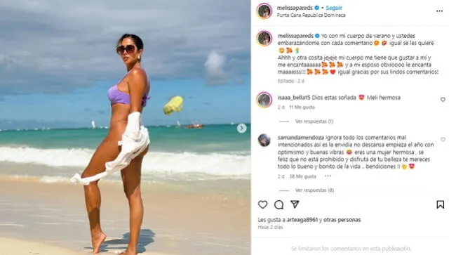  Melissa Paredes niega rumores de un supuesto embarazo. Foto: Instagram 