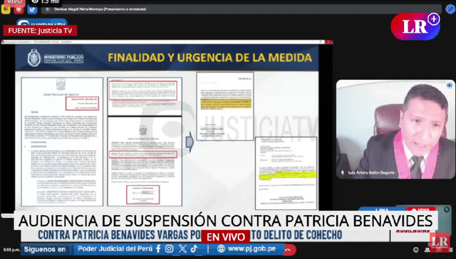 Fiscal sustentó la necesidad de que Patricia Benavides sea suspendida alertando sobre el uso de fuerza solicitado por la JNJ contra Delia Espinoza. Foto: captura de pantalla/Justicia TV Fiscal sustentó la necesidad de que Patricia Benavides sea suspendida alertando sobre el uso de fuerza solicitado por la JNJ contra Delia Espinoza. Foto: captura de pantalla/Justicia TV