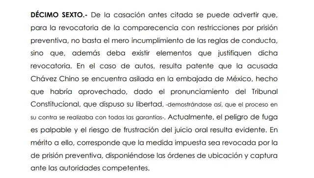 El peligro de fuga es el principal fundamento para variar la medida de comparecencia con restricciones a prisión preventiva. Foto: Poder Judicial El peligro de fuga es el principal fundamento para variar la medida de comparecencia con restricciones a prisión preventiva. Foto: Poder Judicial