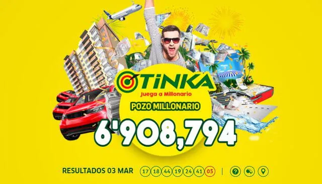La tinka, pozo millonario para el domingo 7 de marzo. Foto: Intralot