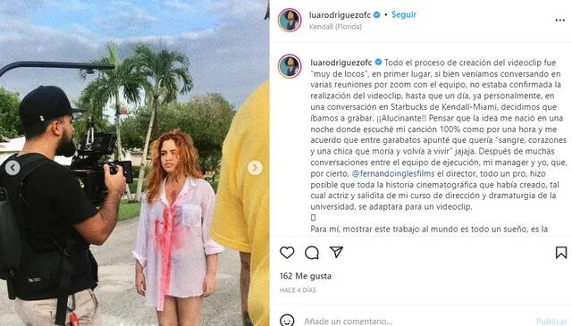 Lua Rodriguez estuvo involucrada en el proceso de la realización del videoclip. Foto: Lua Rodriguez/Instagram