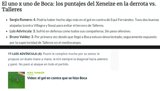  Prensa argentina sobre Luis Advíncula. Foto: captura we/TyC Sports/Diario Olé.   