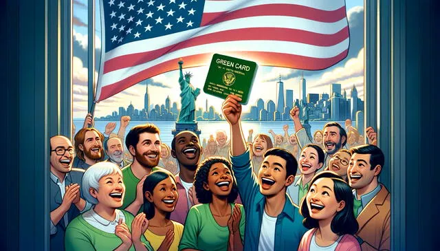 La Green Card es uno de los documentos más solicitados por los inmigrantes en Estados Unidos, dada la facilidad para trabajar de forma legal en el país. Foto: ChatGPT/La República.    