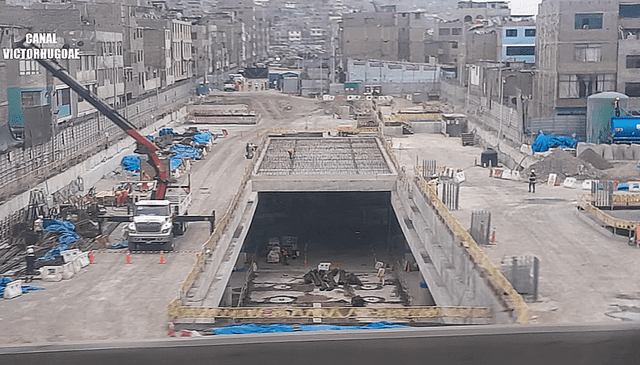 Así luce la construcción de la estación 28 de Julio por parte de la Línea 2 del Metro de Lima. Foto: difusión   