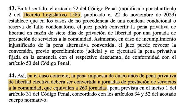 Convierten pena de 5 años de prisión en servicio comunitario   