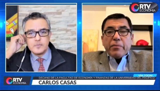 Rumi Cevallos entrevista a Carlos Casas en RTV Economía.