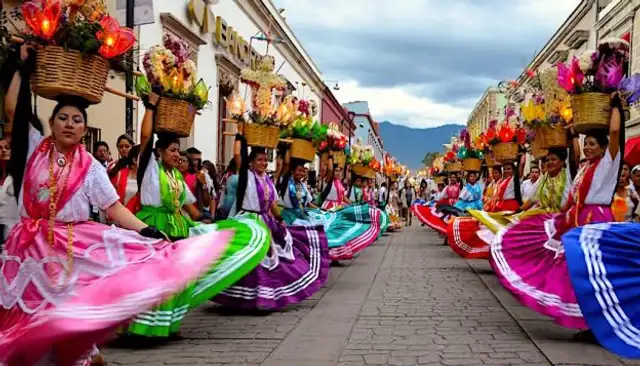 Imágenes del Guelaguetza en México.