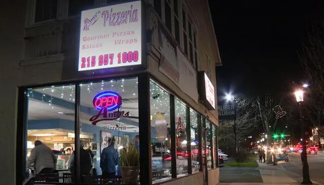  Usuarios de Amy's Pizzeria en Hatboro se han solidarizado con el negocio por el ataque racista. Foto: Fox 29   